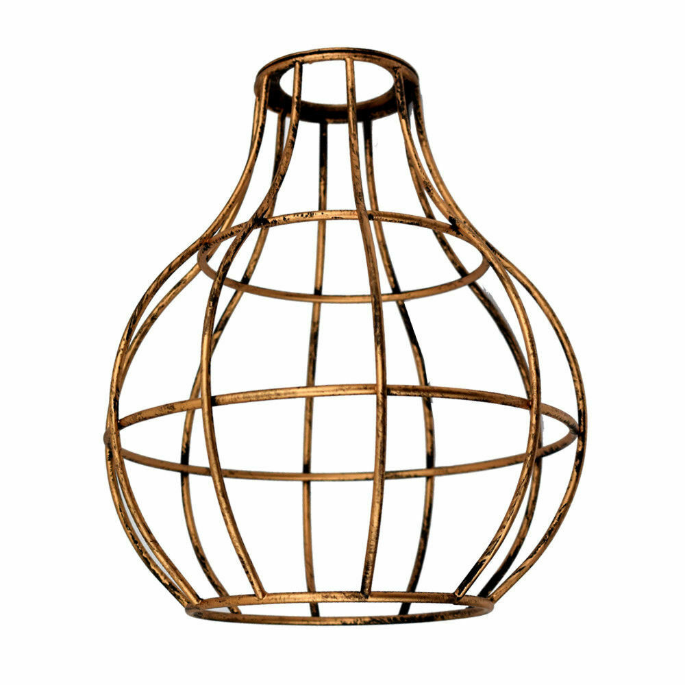 Wire Cage Brushed Copper Vintage Ceiling Light ~2847