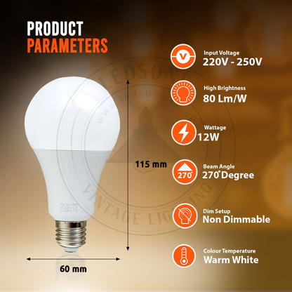 12W E27 Light Bulb Energy Saving Lamp Warm White Globe~1375