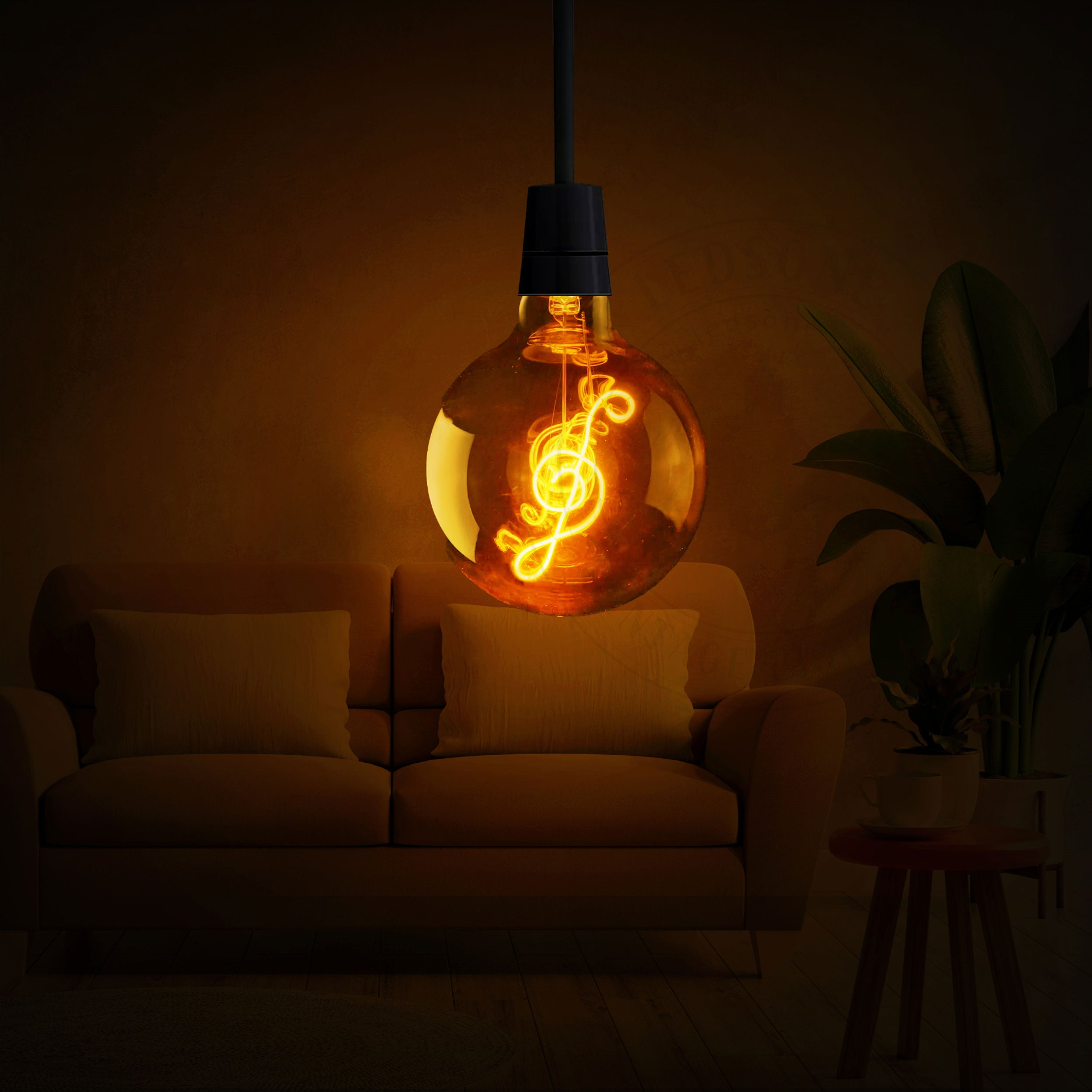 Vintage LED E27 Bulb G125 4W Music Music Filament Screw Bulb Warm White~1041
