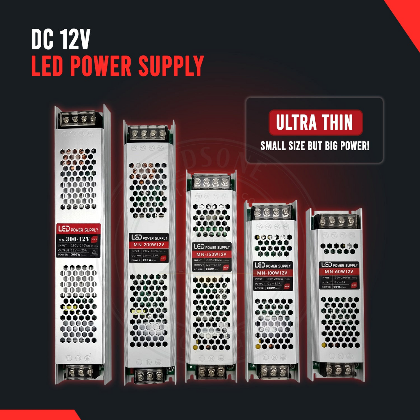 12V DC Transformer for Slim IP20 Universal LED Power Supply ~2357