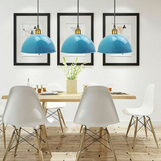 Modern Gloss Royal Blue Metal Dome Ceiling Pendant Light~1843