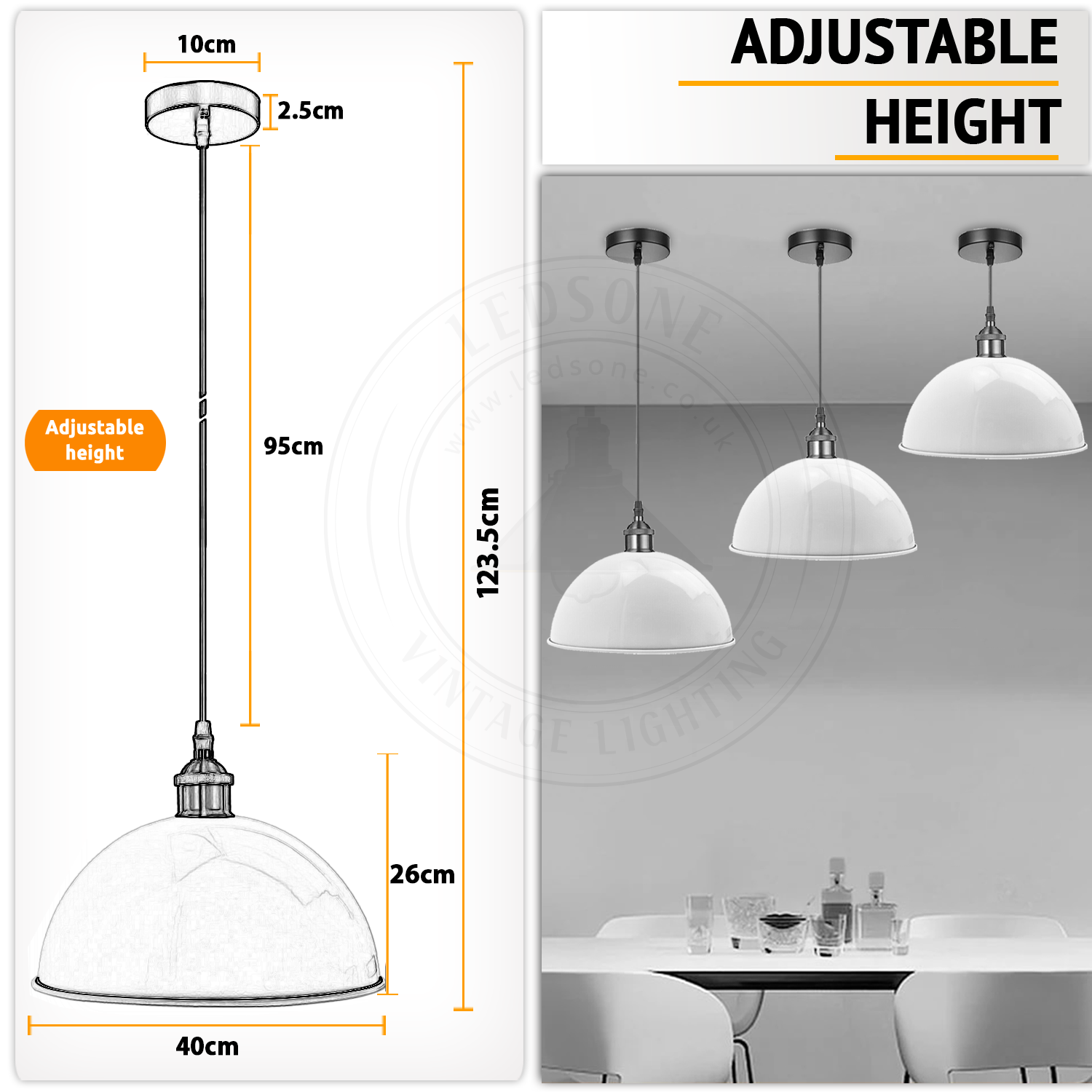 Modern Gloss Royal Blue Metal Dome Ceiling Pendant Light~1843