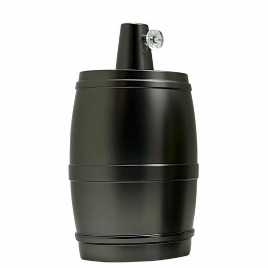 Barrel Holder Satin Black Antique E27 Lamp Holder~2720