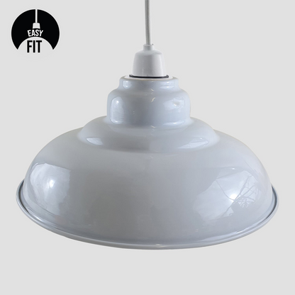 White Colour Gloss Metal Light Lampshade~1090