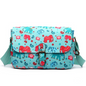 E1656 - Miss Lulu Matte Oilcloth Medium Elephant Print Satchel Light Blue