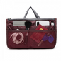 E6876 - Miss Lulu Folding Nylon Handbag Organiser - Burgundy