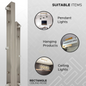 Satin Nickel  3 Outlet Rectangle Ceiling Rose Modern Industrial Ceiling Light Fitting Plate~4133