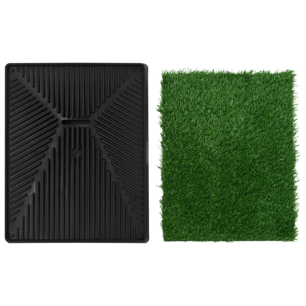 vidaXL Pet Toilets 2 pcs with Tray & Faux Turf Green 63x50x7 cm WC