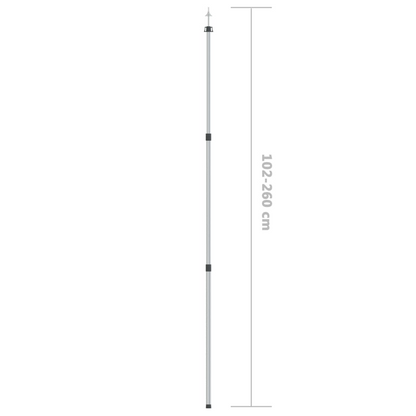 vidaXL Telescopic Tarp Pole with Length of 102-260 cm Aluminum