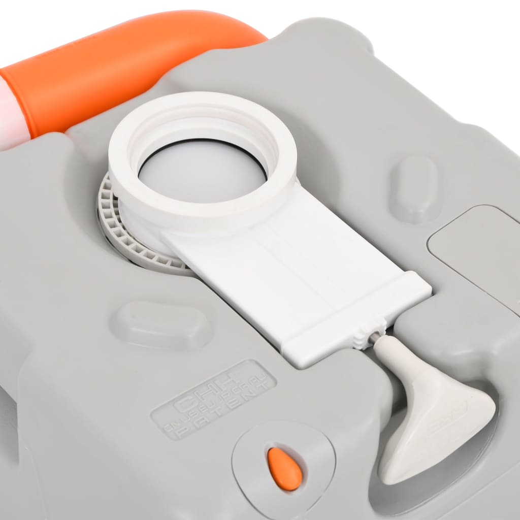 vidaXL Portable Camping Toilet Grey and White 22+12 L HDPE