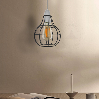 Vase Shape Black Rustic Cage Lampshades Industrial Vintage Style ~2850