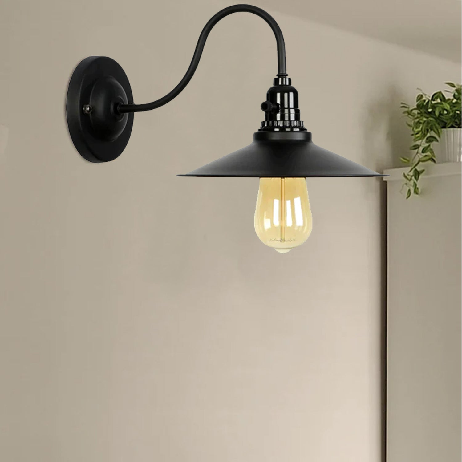 Retro Vintage Light Shade Ceiling Lifting Swan Neck Industrial Wall Lamp Fixture~2674