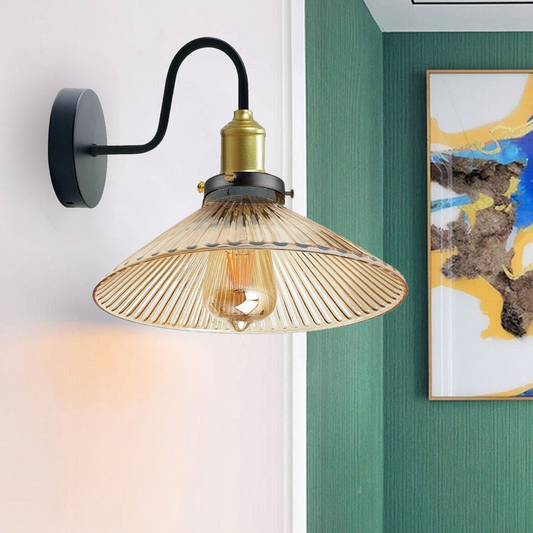 Industrial Amber Glass Shade Wall lights  for Home Decor ~1774