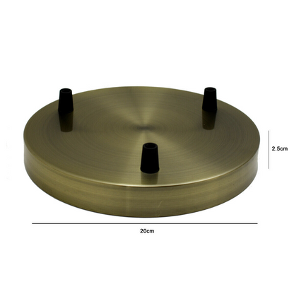 Multi outlet ceiling rose, 3-way outlet Green Brass~2926