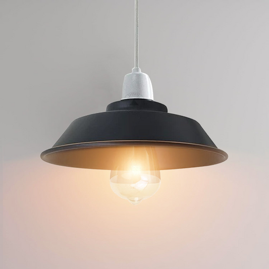 Ledsone industrial vintage Black Color Golden Edge Cone Shape Lamp Shade~1112