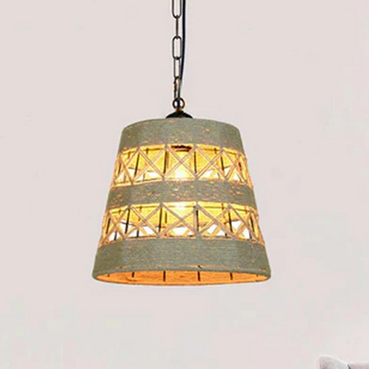 Drum Shape Ceiling Pendant Light Hemp Rope Hanging Light E27 Lamp Shade~1534