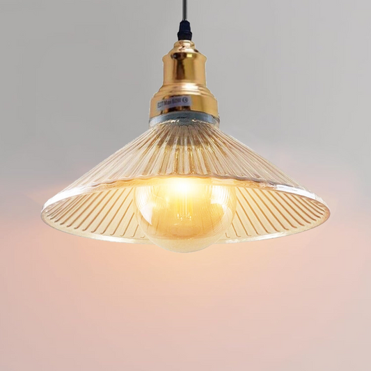 Vintage Amber Glass Ceiling Pendant Light Lampshade Retro Style~2180