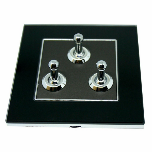 LEDSone industrial vintage 3 Gang Switch Wall Light Toggle Screw less switch ~2642