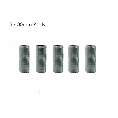 Threaded M10 Zinc Alloy 30mm Long Pipe Nipple Lamp Repair Part 5pcs~2897