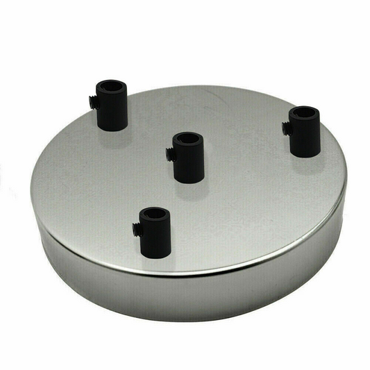 LEDSone industrial vintage 4 Outlet Chrome Metal Ceiling Rose 120x25mm~2789