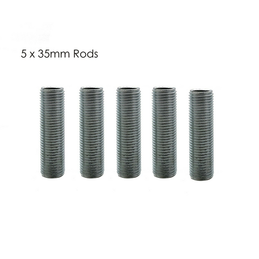 Pipe Nipple Lamp Repair Part 35mm Long 5pcs M10 Threaded Zinc Alloy~2896