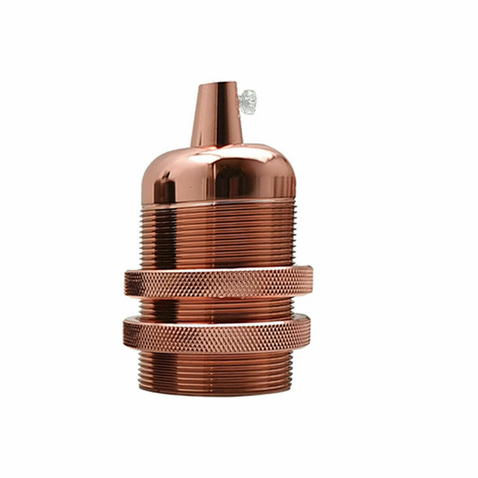 Smooth Holder With Ring Rose Gold E27 Socket Ceramic Holder~2736
