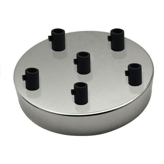 LEDSone industrial Vintage 6 Outlet Chrome Metal Ceiling Rose 120x25mm~2787