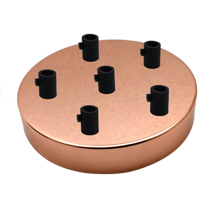 6 Outlet Rose Gold Metal Ceiling Rose 120x25mm~2805