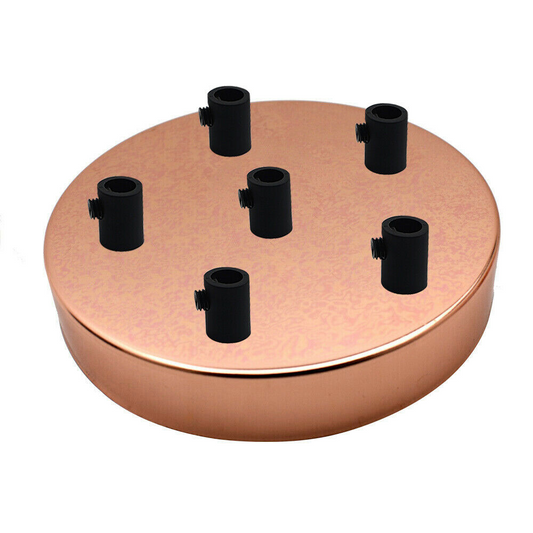 6 Outlet Rose Gold Metal Ceiling Rose 120x25mm~2805