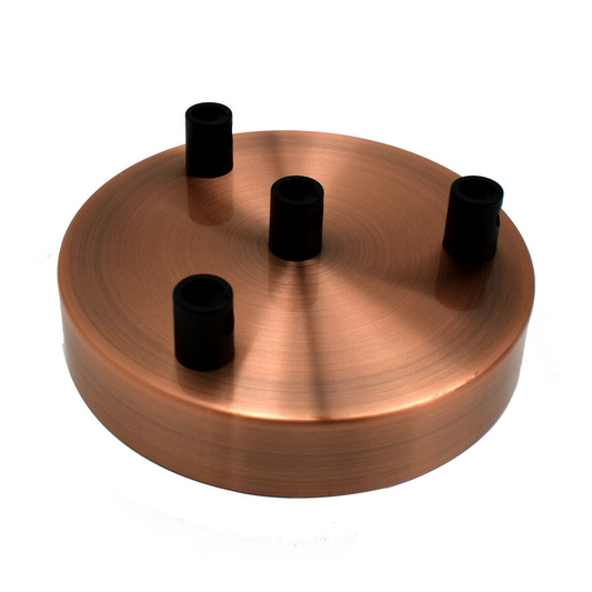Multi Outlet 4 Hole Copper Ceiling Rose Black Drop Pendant 120x25mm~2880