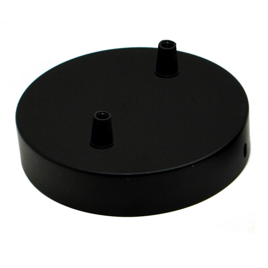 LEDSone industrial Vintage 2 Outlet Black Metal Ceiling Rose 120x25mm~2782
