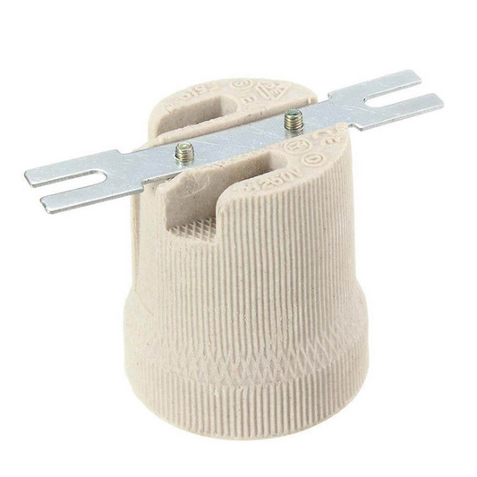 White Ceramic E27 Lamp Holder (High Heat Resistance) ~2966