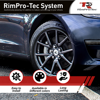 4x Black Base's 4x Black Pinstripe's / RimPro-Tec® Wheelbands™ car wheel styling kit