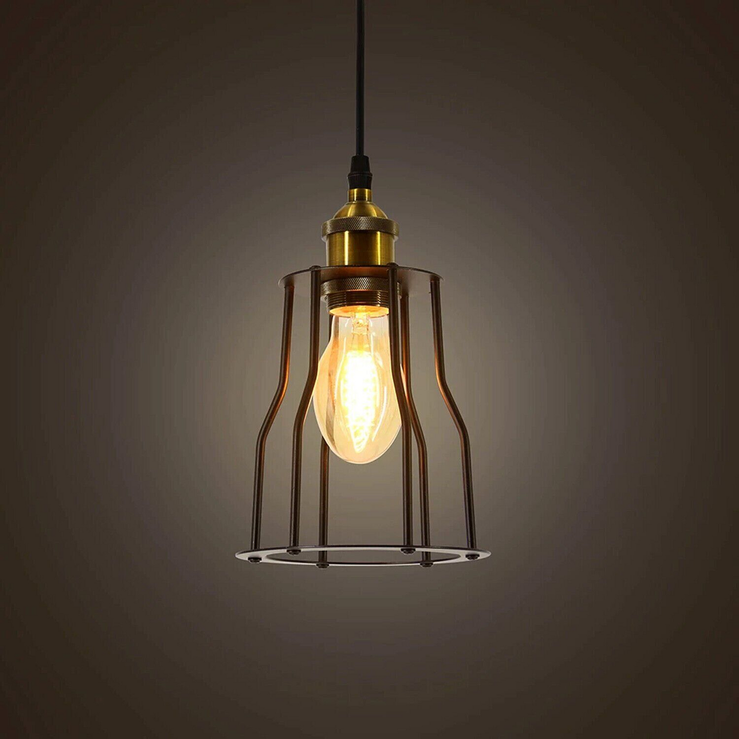 3 Pack Vintage Industrial Modern Retro Loft Cage Ceiling Lamp Cage Pendant Lights~3561