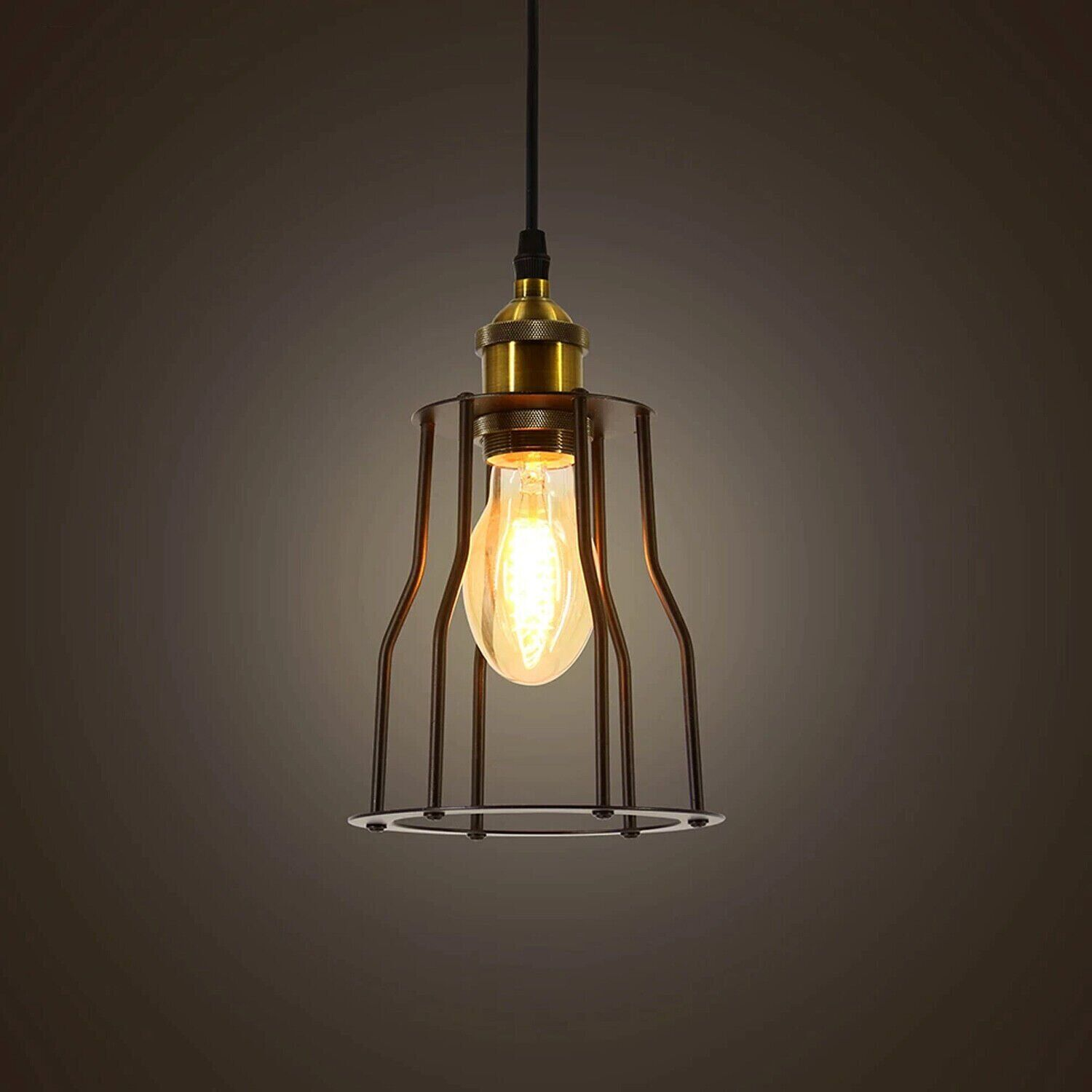 3 Pack Vintage Industrial Modern Retro Loft Cage Ceiling Lamp Cage Pendant Lights~3561