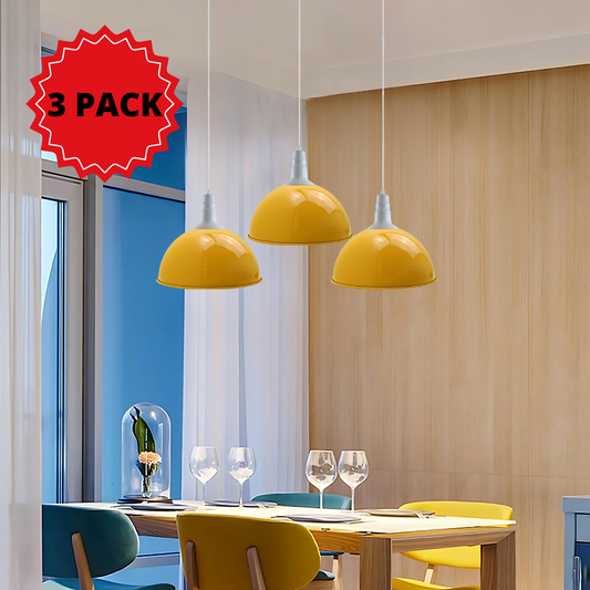 Adjustable Pendant Lights | 3 Pack | Yellow | UK ~3574