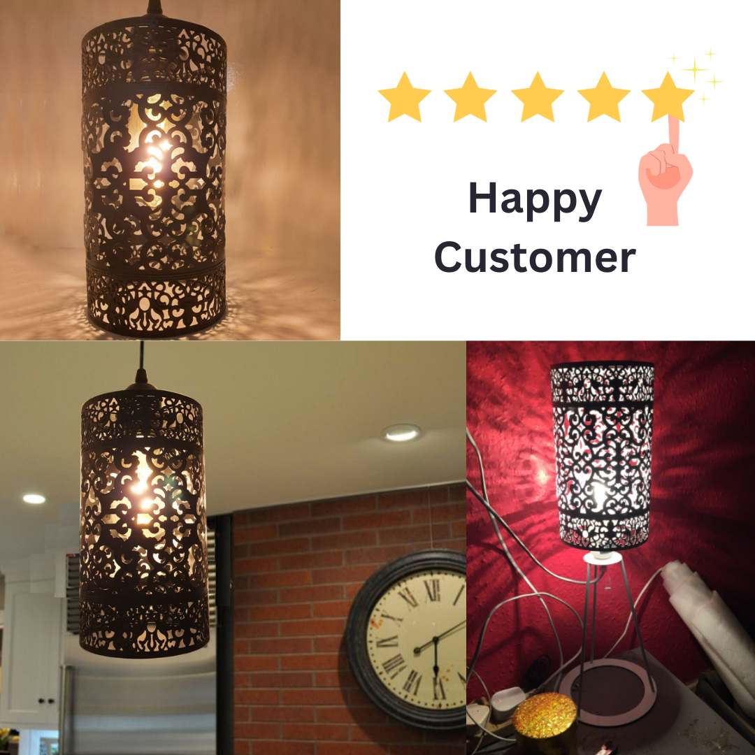 Easy Fit Drum Lampshade Metal Pendant Light Shade Black ~2427