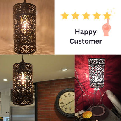 Easy Fit Drum Lampshade Metal Pendant Light Shade Black ~2427