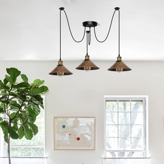 Spider Pendant Lamp 3 Way Hanging Brushed Copper Ceiling Lamp Lighting~4069