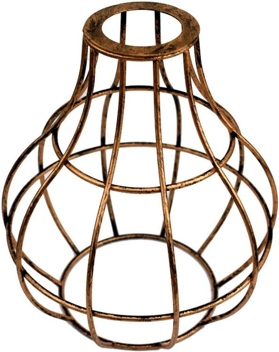 Wire Cage Brushed Copper Vintage Ceiling Light ~2847