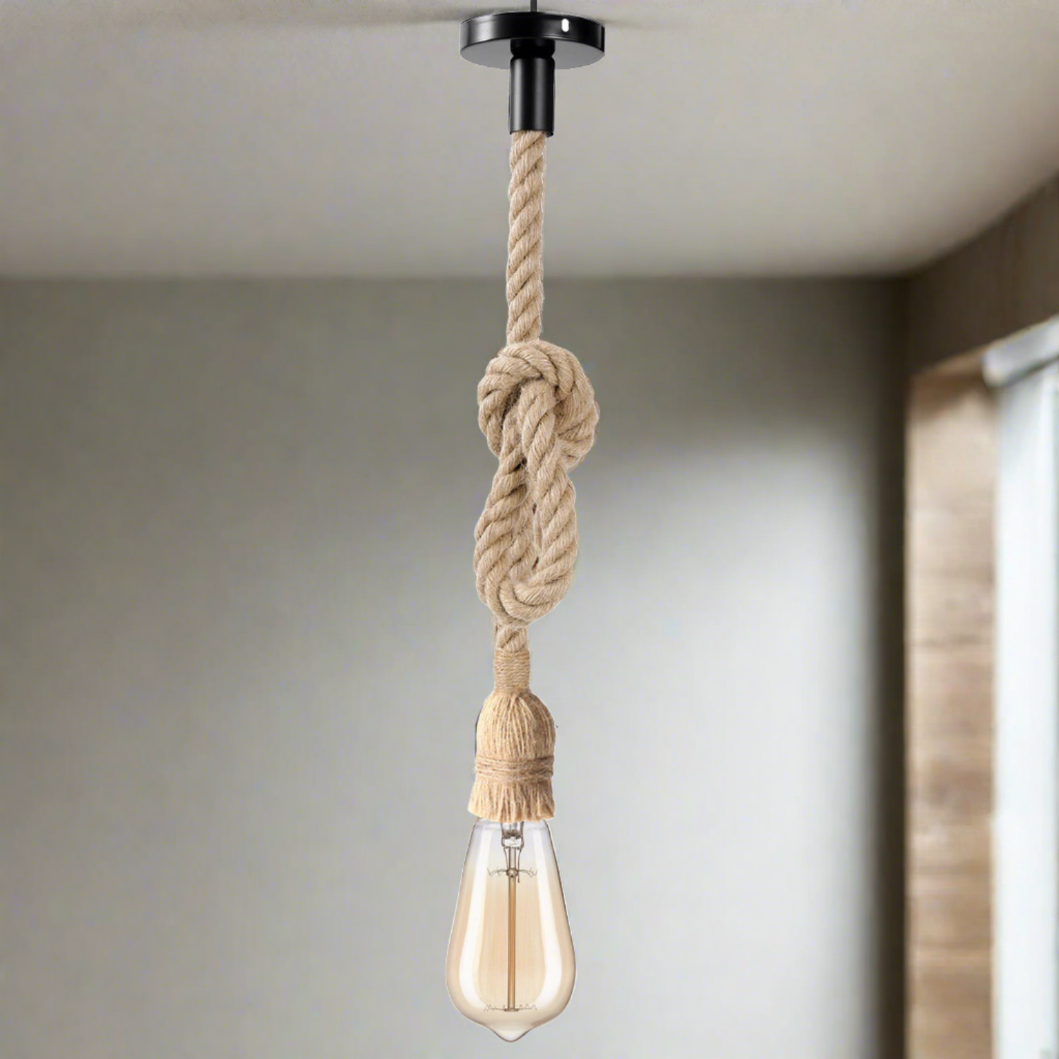 2m Rope Cage Vintage Ceiling Pendant Light ~3618