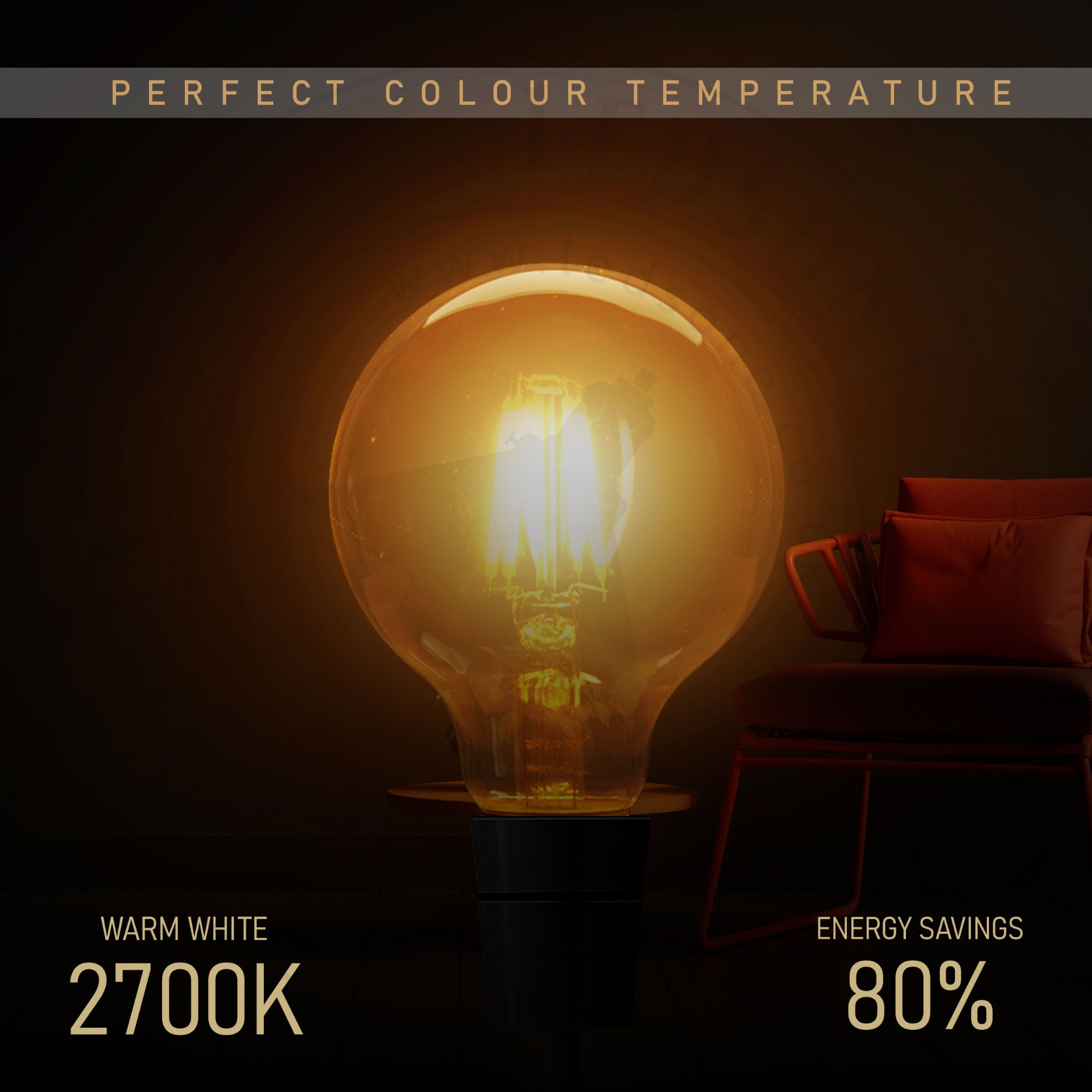 LED Bayonet G95 Filament Vintage Bulb 4W B22 Edison Globe Vintage Bulb- 4072