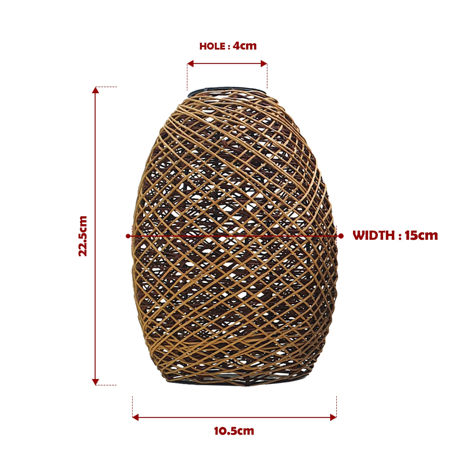 Easy Fit Lampshade Woven Design Rattan Ceiling Brown Light Shade~1968