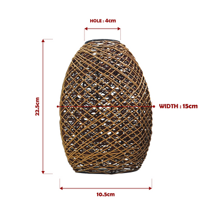 Easy Fit Lampshade Woven Design Rattan Ceiling Brown Light Shade~1968