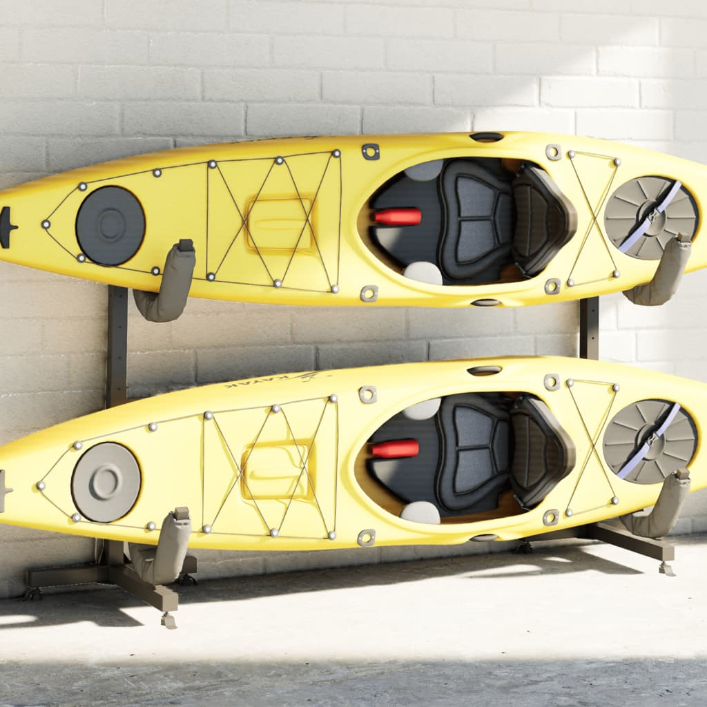 vidaXL Kayak Storage Rack for 2 Kayak 250x57x127.5 cm Steel