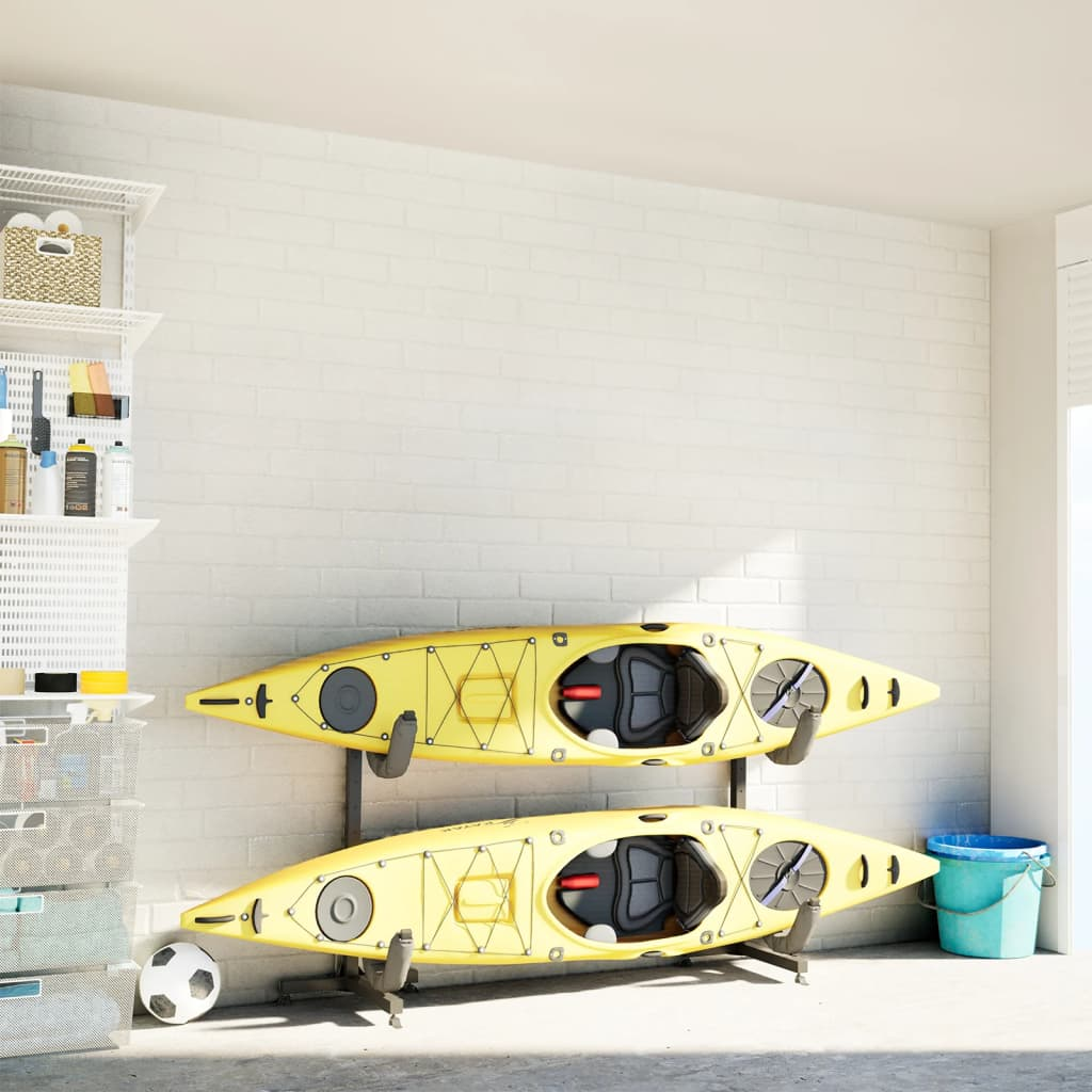 vidaXL Kayak Storage Rack for 2 Kayak 250x57x127.5 cm Steel