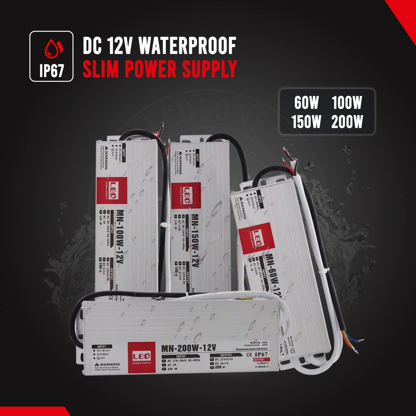 150W LED driver switch power supply transformer IP67 Ultra Slim~2100