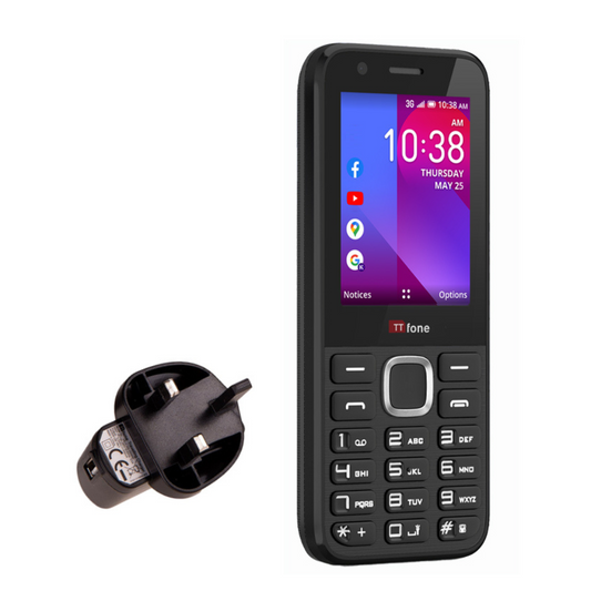 TTfone TT240 Simple Easy to use Mobile Phone with Mains Charger