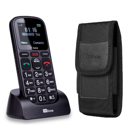 TTfone TT100 Comet Mobile Phone Bundle with Case and EE Pay As You Go Sim Card