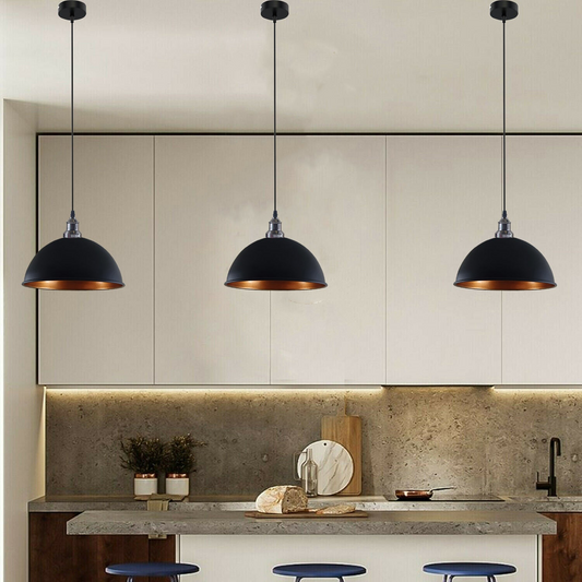 Industrial Black and Brass Pendant Light~1602